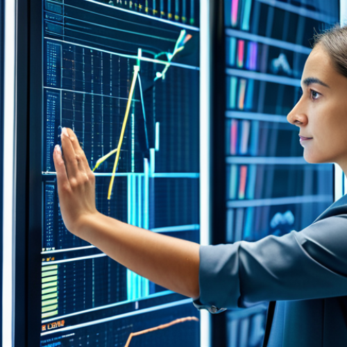 A focused female AI engineer, fully clothed in professional business attire, meticulously fine-tuning a natural language processing model on a large monitor in a modern, brightly lit data center. Her hands are precisely adjusting digital parameters, surrounded by abstract visualizations of clean, high-quality data. The scene emphasizes precision and expertise. Soft ambient lighting, professional photography, perfect anatomy, correct proportions, natural pose, well-formed hands, proper finger count, natural body proportions, safe for work, appropriate content, modest, family-friendly.