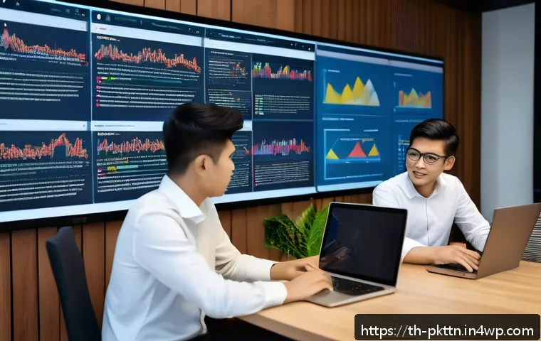 자연어 처리 모델 성능 비교 및 분석 - A modern Thai office setting with diverse professionals collaborating on natural language processing...